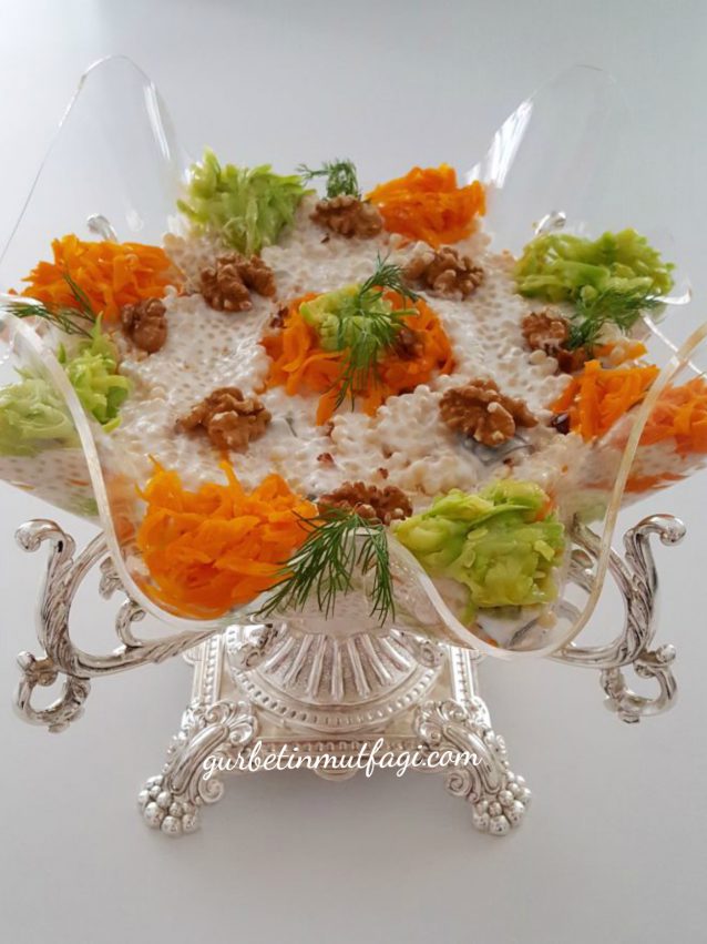 Dünyanın En Güzel Salatası-Yoğurtlu Kuskus Salatası-Salata Tarifleri-Gurbetinmutfagi